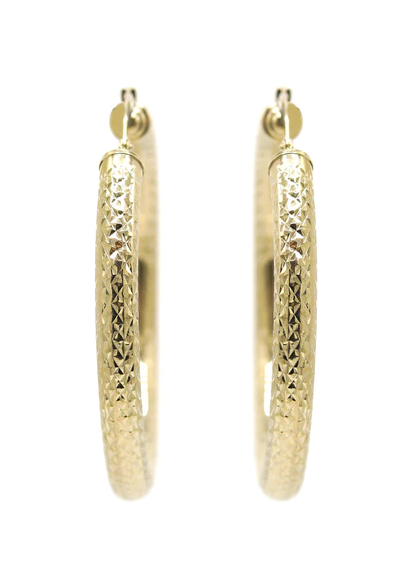 10K Womens Gold Hoop Earrings | Customizable Size | 5 MM