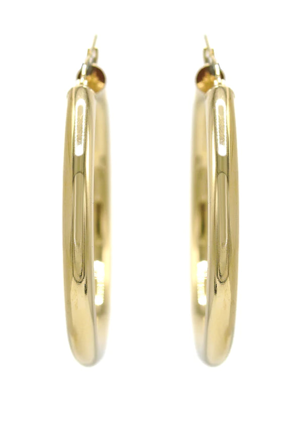 10K Womens Gold Hoop Earrings | Customizable Size | 5MM