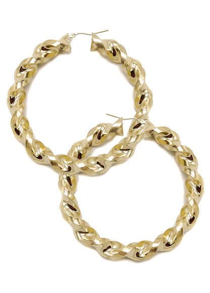 10K Womens Gold Hoop Earrings | Customizable Size | 10MM