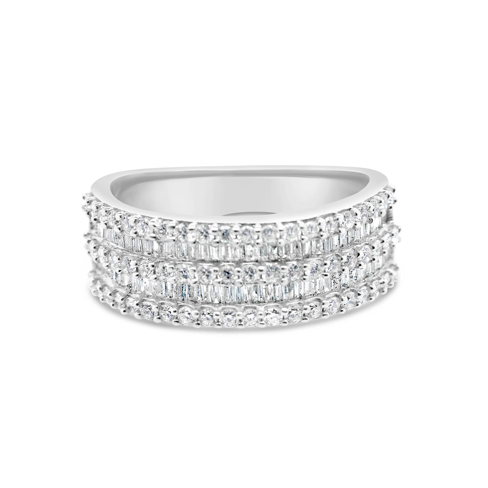 Mens Gold Round and Baguette Diamond Ring | 14K | 1.70CTW