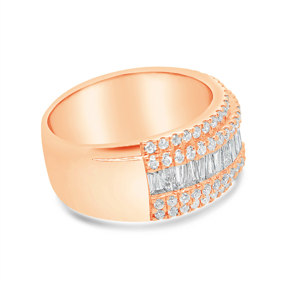 Gold Round and Baguette Diamond Ring | 14K | 2.72 CTW