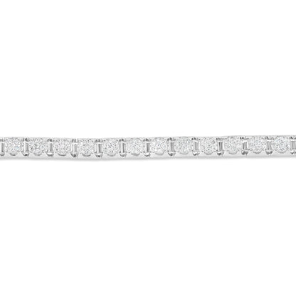 14K White Gold 1.60CT Flower Diamond Bracelet