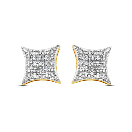 10k Gold Diamond Kite Shape Earrings 9.8mm .19CT