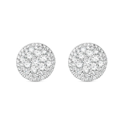 Gold Round Earrings | White Gold 14K | 2.00CT | 12MM