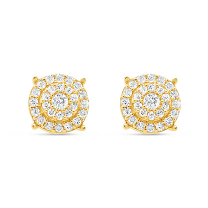 Gold Diamond Round Earrings | Yellow Gold 14K | 0.31CT | 5.5MM