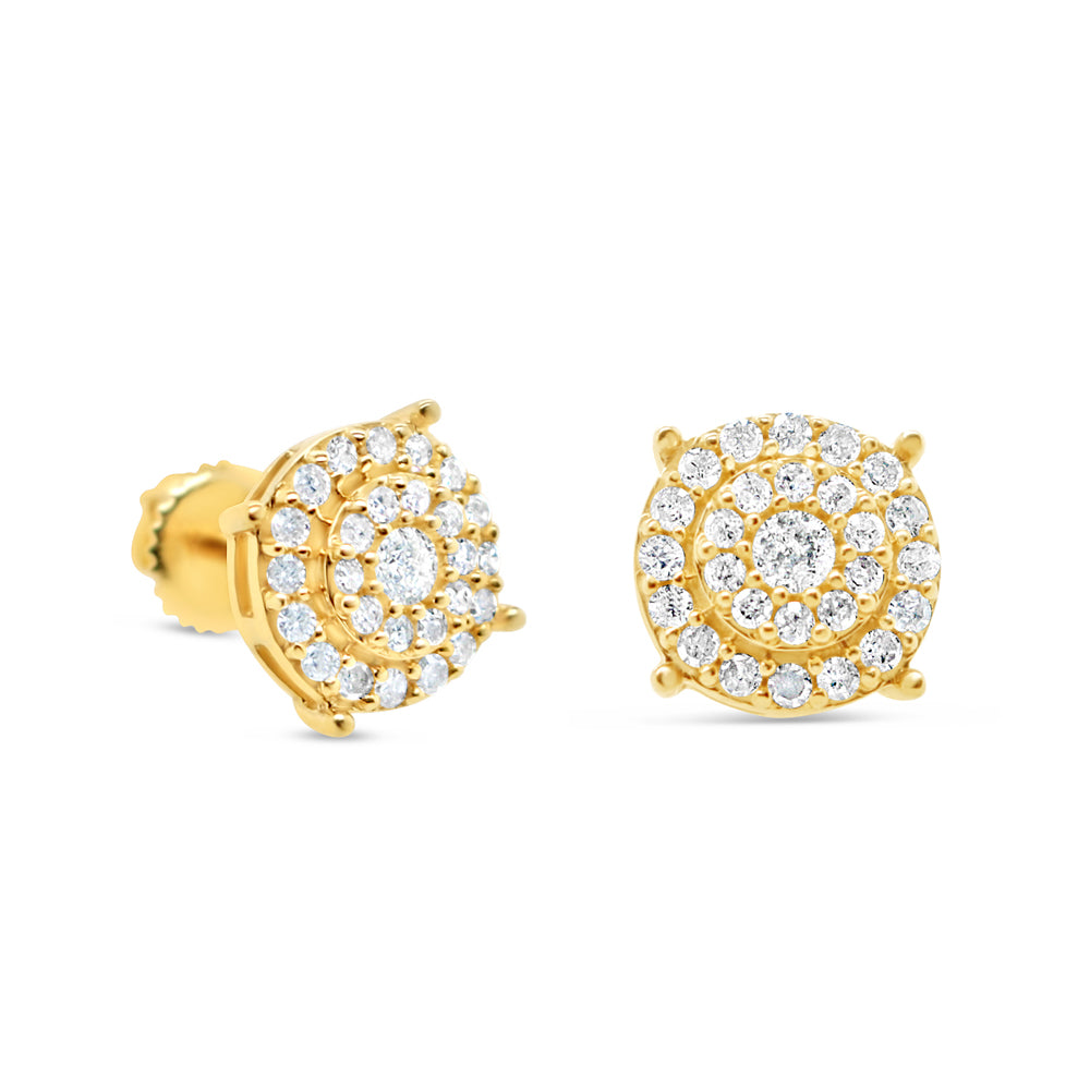 Gold Diamond Round Earrings | Yellow Gold 14K | 0.31CT | 5.5MM