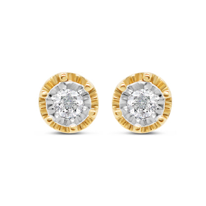 10K Yellow Gold | Diamond Round Earrings | 0.15CTW | 5.5MM