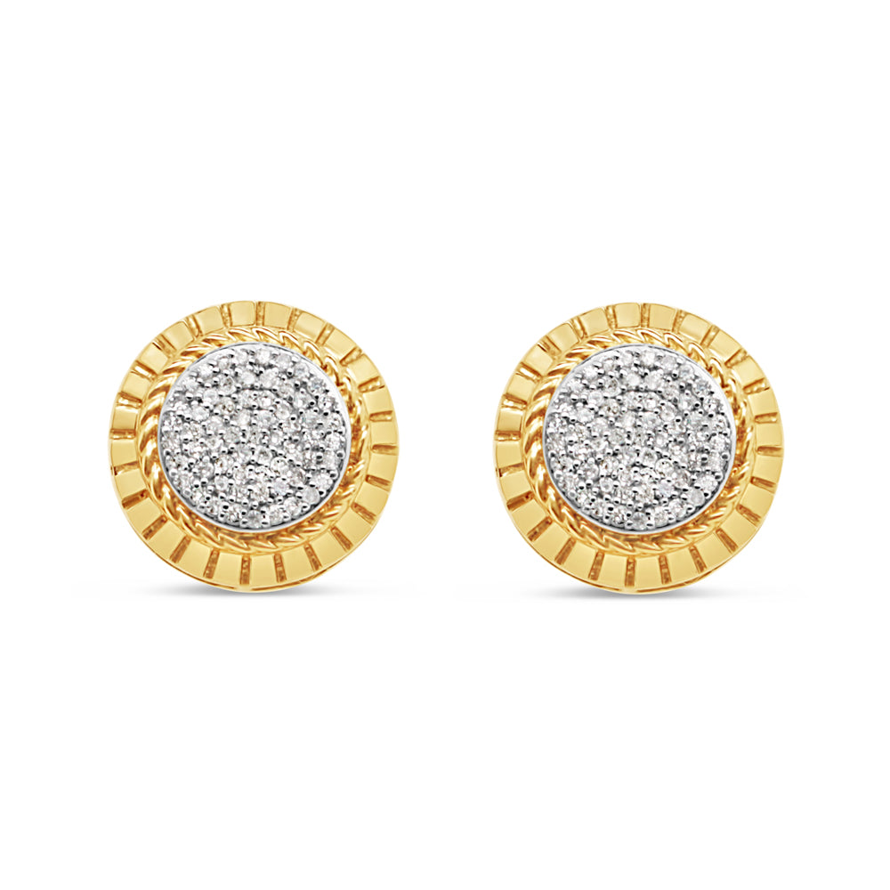 10K Yellow Gold | Diamonds Earrings | Size Options Available