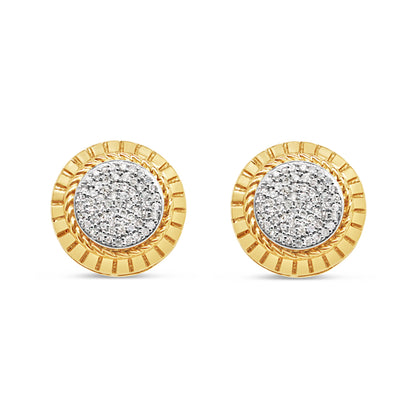 10K Yellow Gold | Diamonds Earrings | Size Options Available