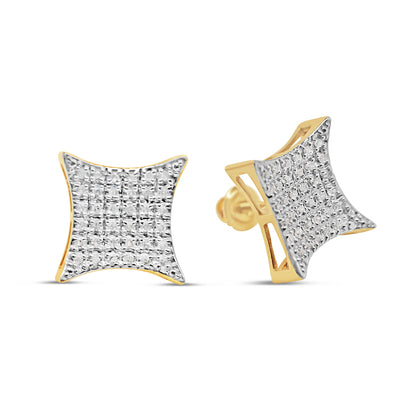10k Gold Diamond Kite Earrings 12mm .25CTW