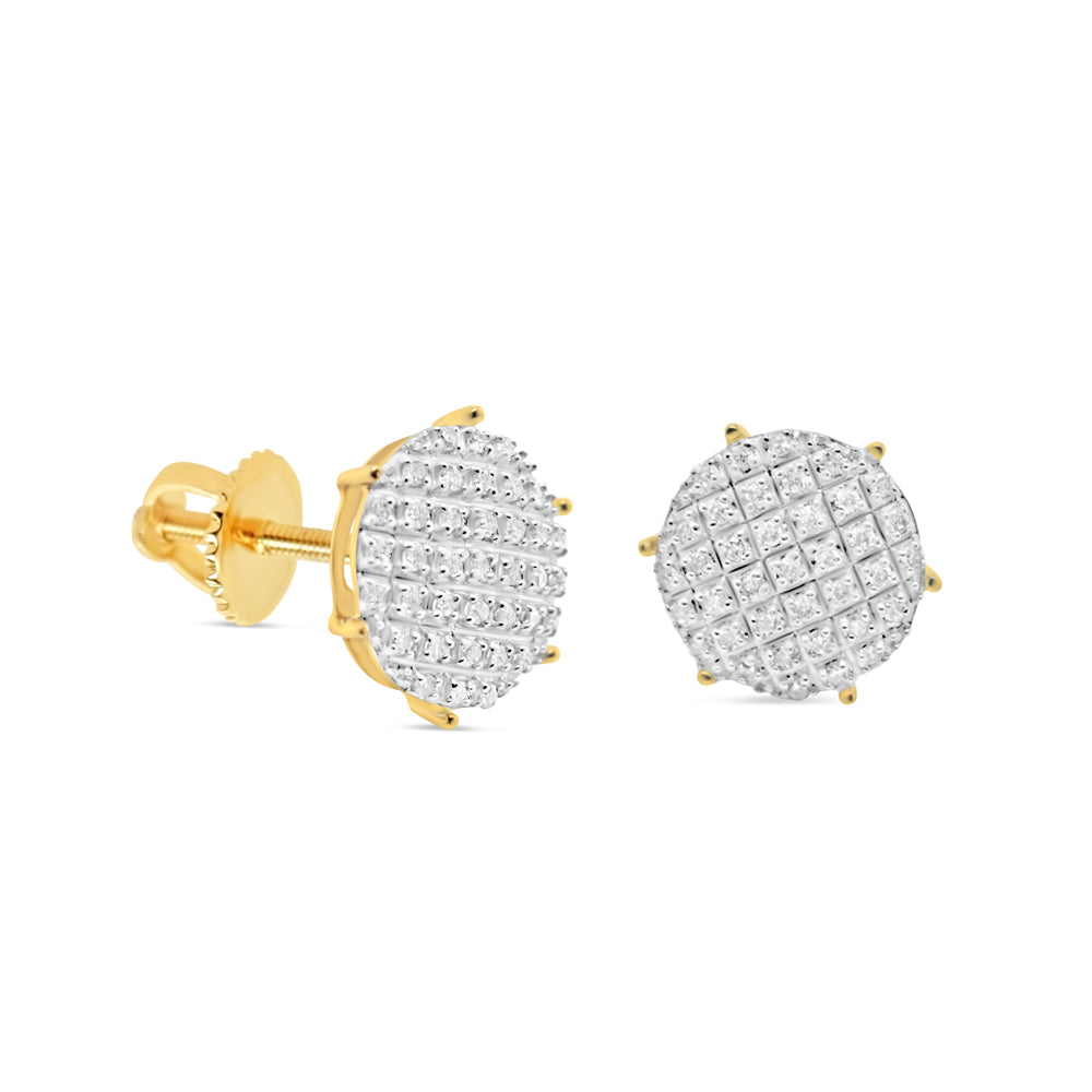 10k Gold Diamond Square Earrings 9mm .35CTW