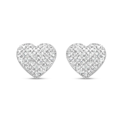 10k Gold Diamond Heart Earrings 9mm .27CTW