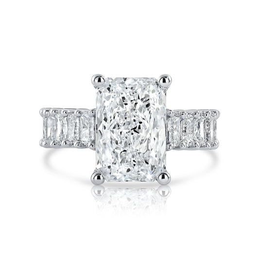 7.00 E VS1 Radiant Lab Grown Diamond Engagement Ring 14kt