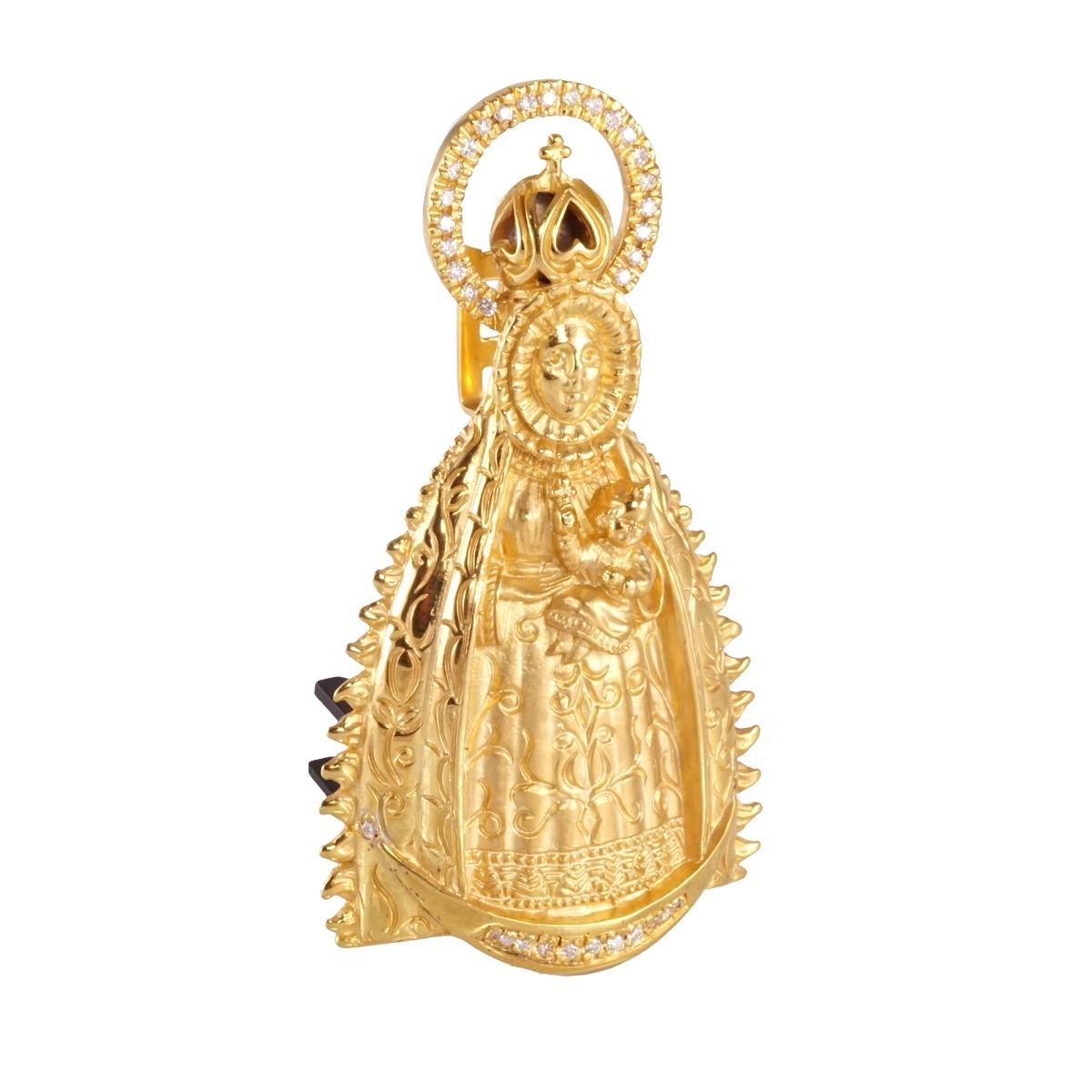 Virgen Regla Pendant | Solid Yellow Gold 10K | 3 Inches