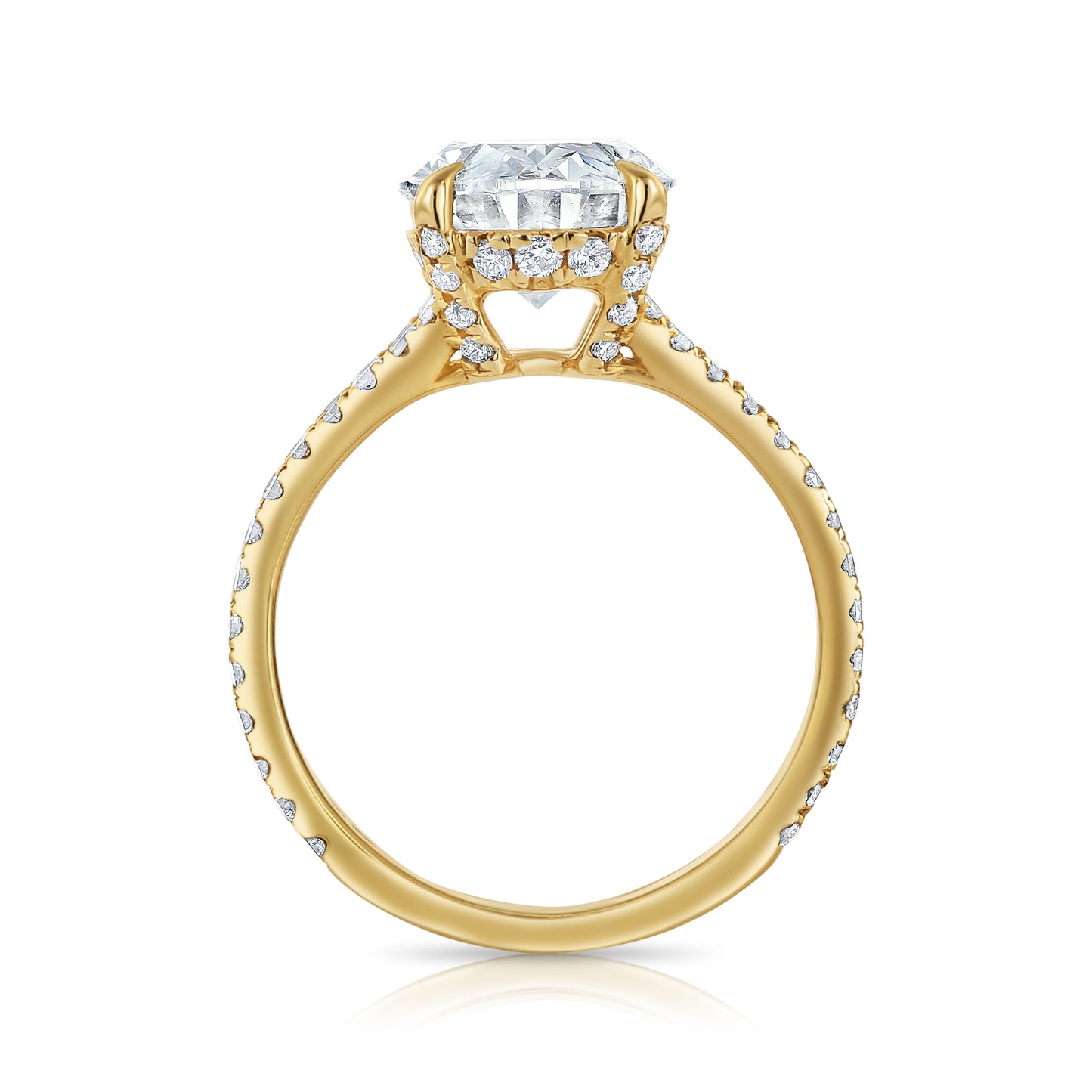 5.04CT E VS1 Oval Lab Grown Diamond Hidden Halo Engagement Ring 14kt