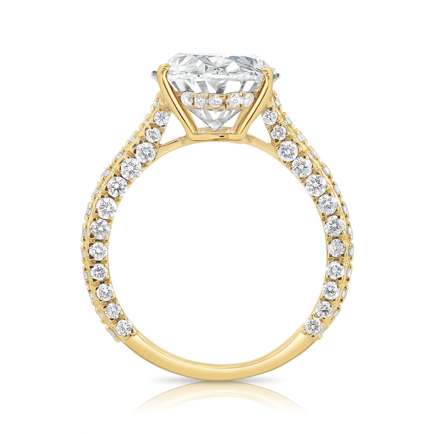7.05CT E VS1 Oval Lab Grown Diamond Hidden Halo Engagement Ring 14kt