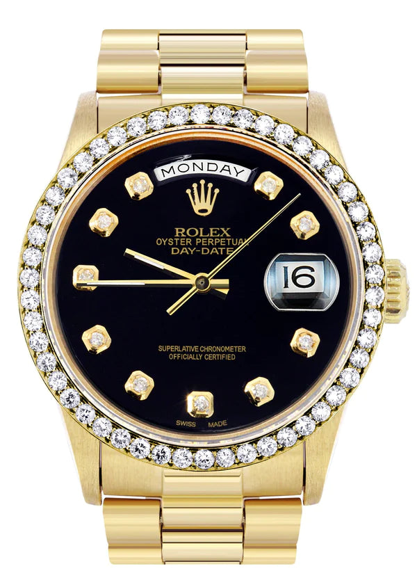 Rolex Day-Date Presidential | Model 18238 | 18K Yellow Gold | 36MM | Black Diamond Dial