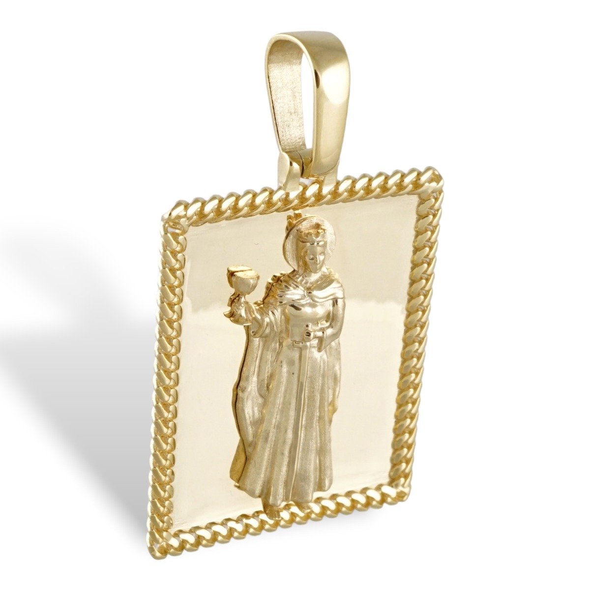 Santa Barbara Gold Medal Pendant | Yellow Gold 14K | 1.5 Inches