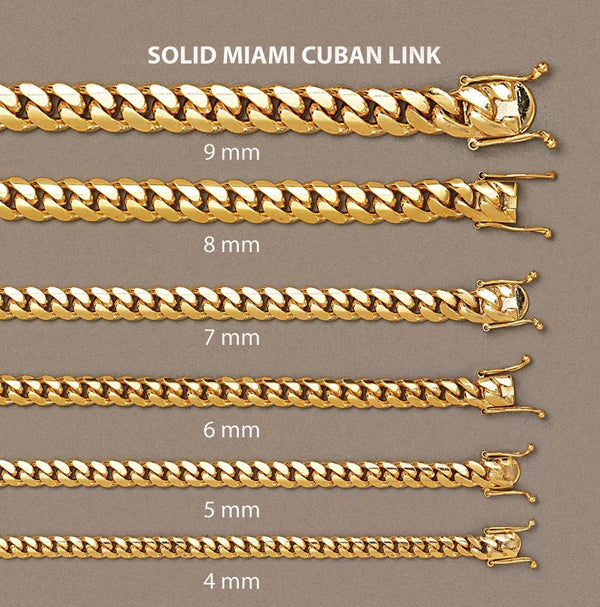 Solid Miami Gold  Cuban Link 10K/14K - Yellow Gold