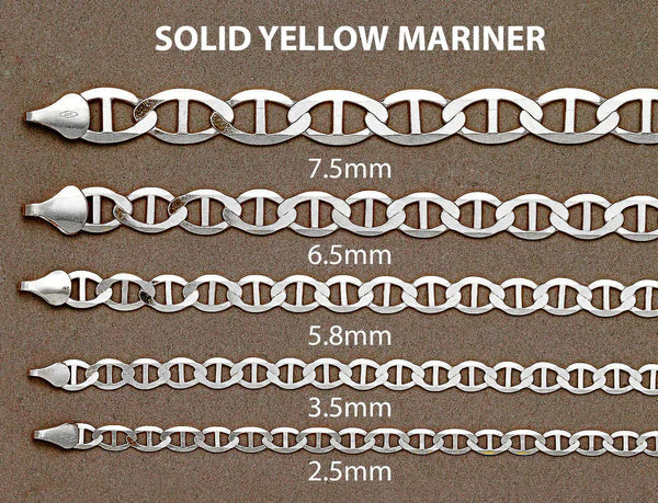 Solid Mariner Chain 10K/14K - White Gold