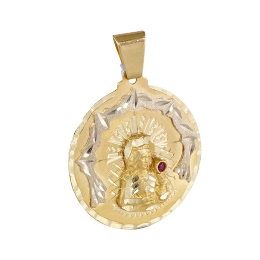 Santa Barbara Gold Medal Pendant | Yellow Gold 14K | 1.25 inches