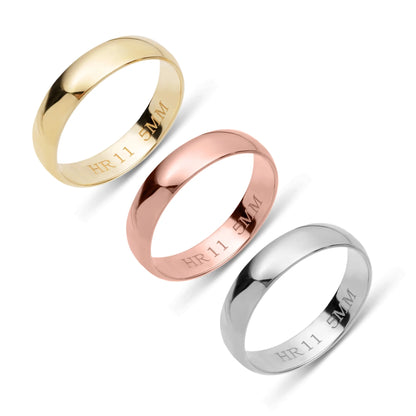 Classic Wedding Band Ring | Solid Gold Color Options