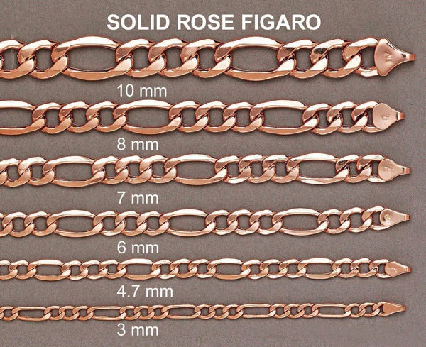 Hollow Figaro Bracelet  10K/14K - Rose Gold