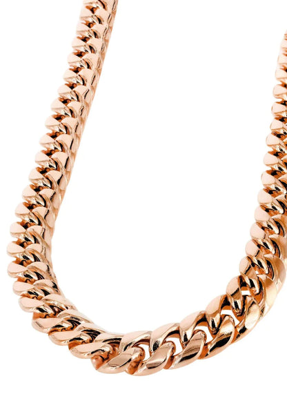 Hollow Miami Gold Cuban Link Chain 14K - Rose Gold