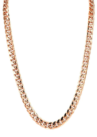 Hollow Miami Gold Cuban Link Chain 14K - Rose Gold