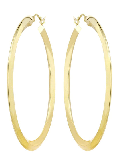 10K Gold Hoop Earrings | Customizable Size