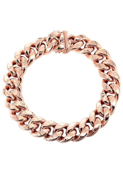 Hollow Miami Cuban Link Bracelet 10K/14K - Rose Gold