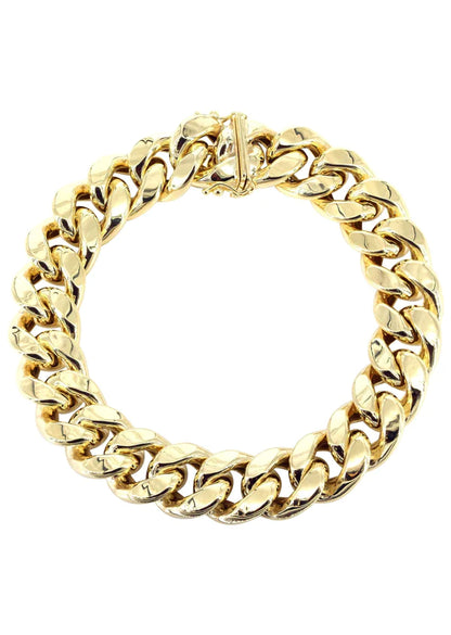 Hollow Miami Cuban Link Bracelet 10K/14K - Yellow Gold