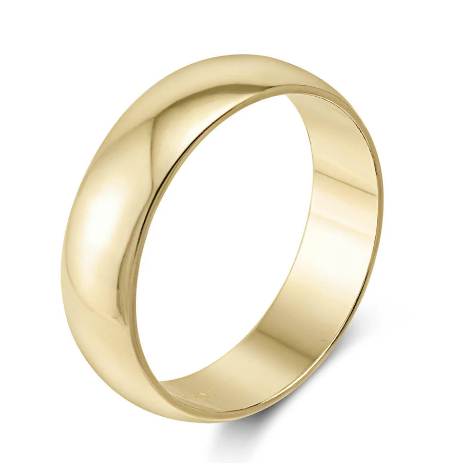 Polished Wedding Band Ring | 10K Solid Gold | Yellow or White Gold | Engraving Option Available