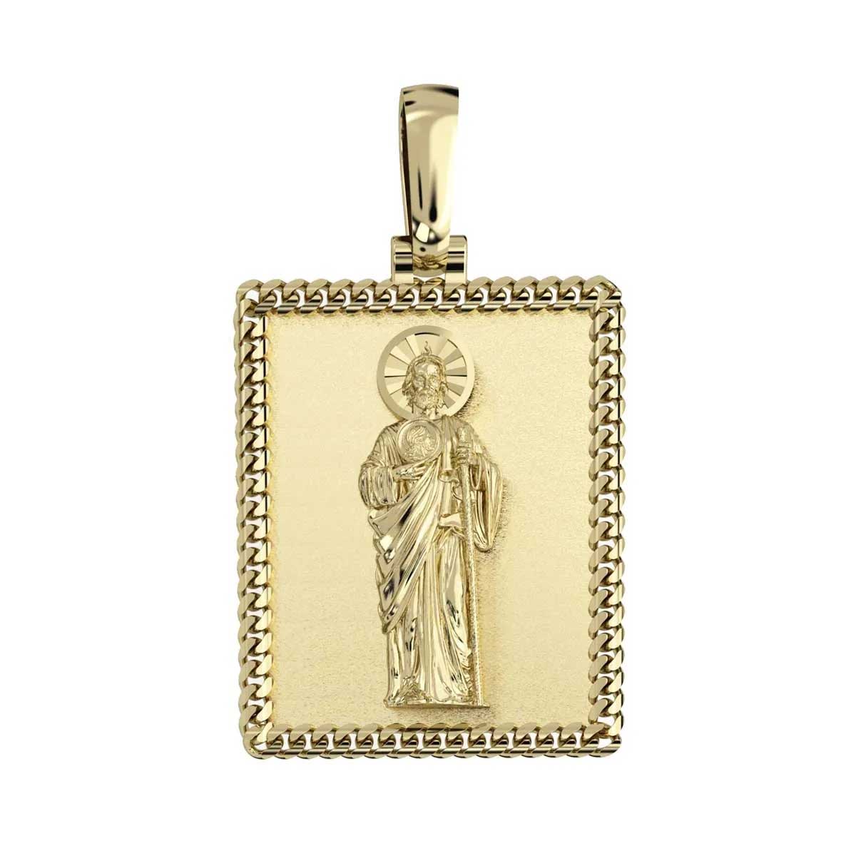 San Judas Gold Medal Pendant | Yellow Gold 10K/14K | 1.5 inches