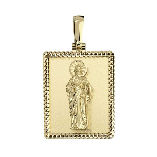 San Judas Gold Medal Pendant | Yellow Gold 10K/14K | 1.5 inches