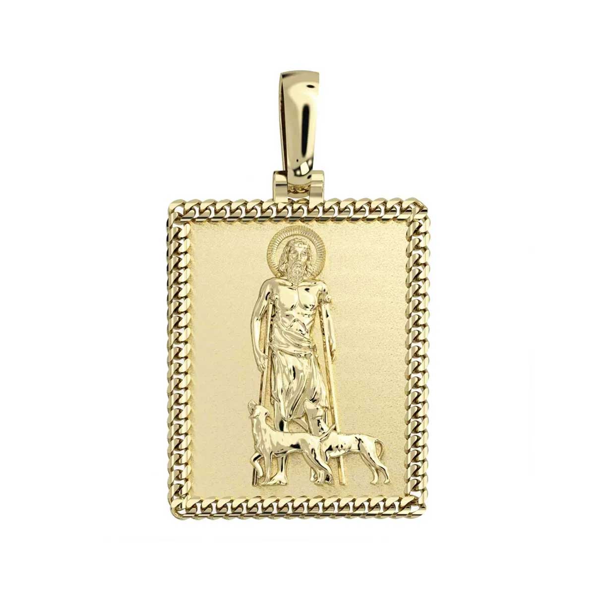 San Lazaro Gold Medal Pendant | Yellow Gold 10K | 1.5 inches