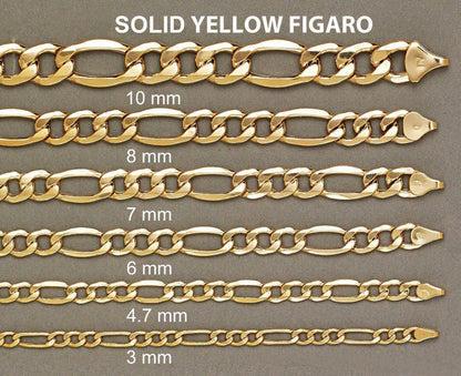 Solid Figaro Bracelet  10K/14K - Yellow Gold