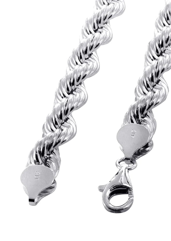 Solid Gold Rope Chain 10K/14K - White Gold