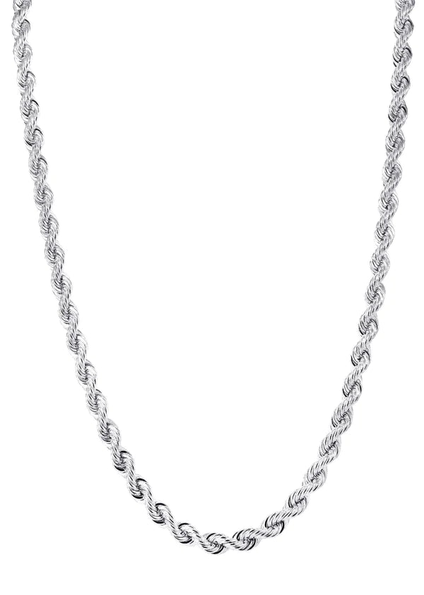 Solid Gold Rope Chain 10K/14K - White Gold