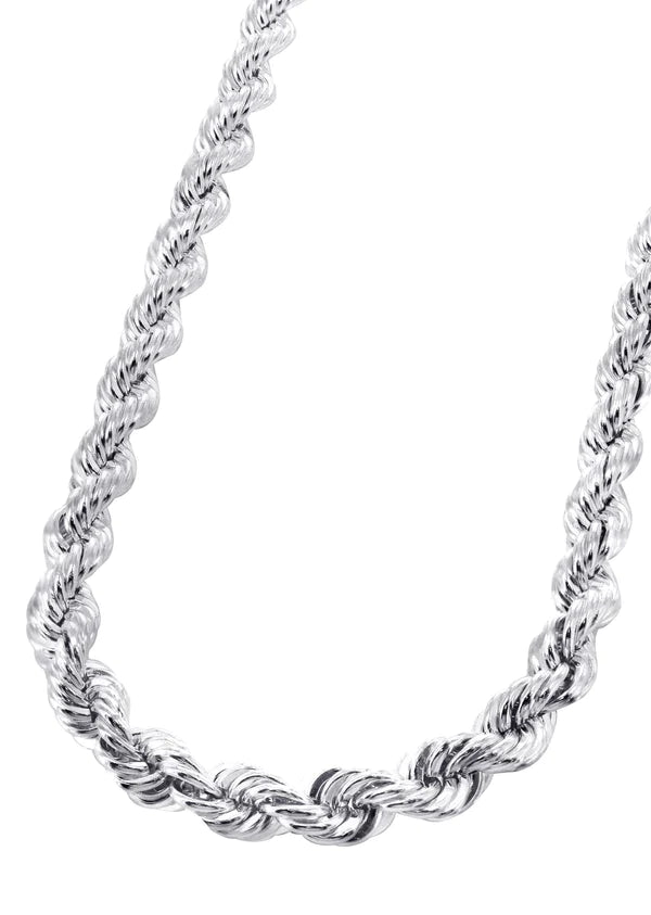 Solid Gold Rope Chain 10K/14K - White Gold