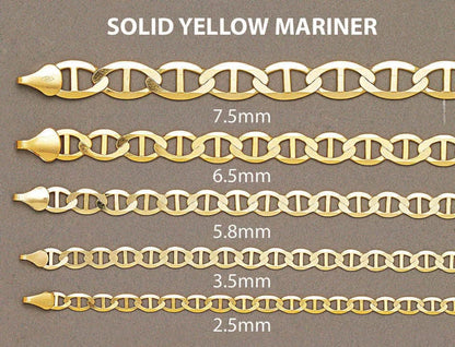 Solid Mariner Chain 10K/14K - Yellow Gold