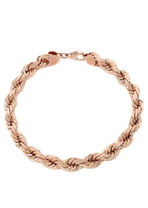 Solid Rope Bracelet 10K/14K - Rose Gold