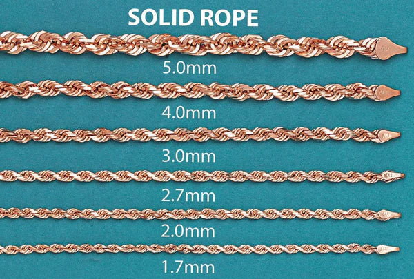 Solid Rope Bracelet 10K/14K - Rose Gold