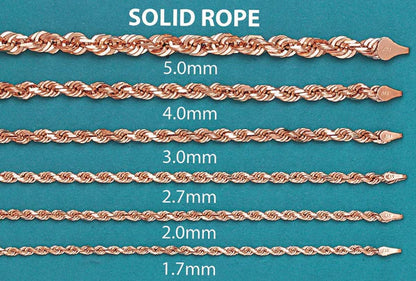 Solid Rope Bracelet 10K/14K - Rose Gold