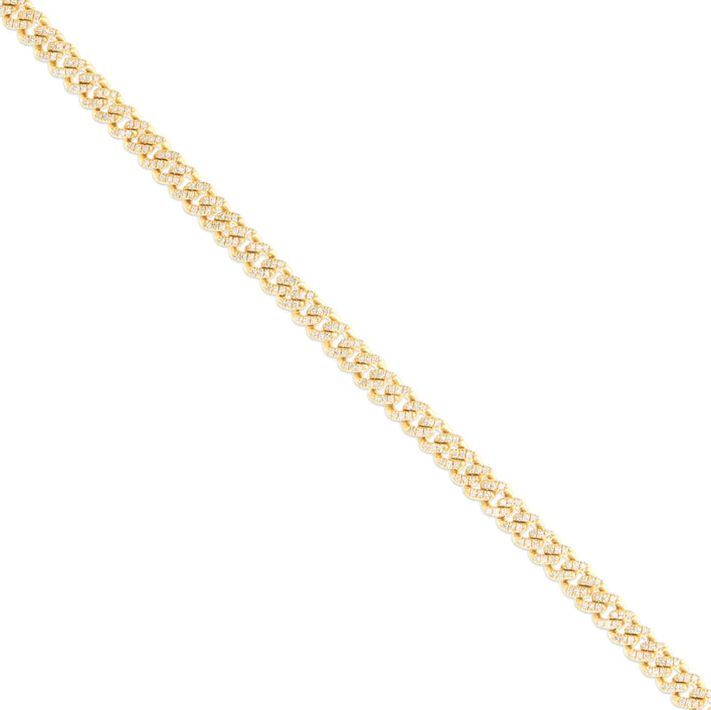 10K Gold Diamond Cuban Bracelet | 3 Color Option Available