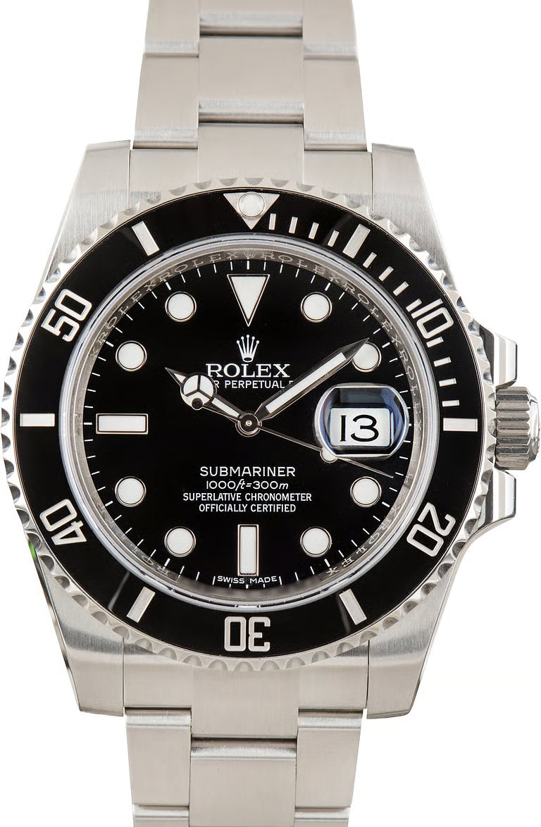 Rolex Submariner 116610ln Watch for Mens | 40MM | Black Dial | Steel B & P